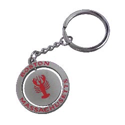 coloured metal keyring